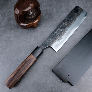 日本刀匠打玉钢厨刀 本三枚打黑打菜切伊藤重光180mm 已卖欣赏用