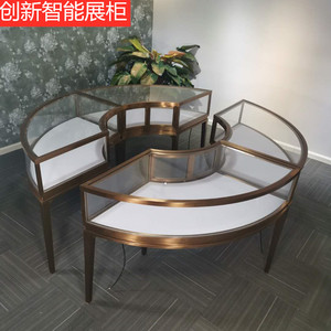 不锈钢圆形扇形展柜*珠宝展示柜*首饰品展柜黄金柜台北京专业定制