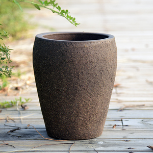 【买1送1】手工轻奢特大号紫砂粗陶花盆陶土瓷盆磨砂素面创意简约