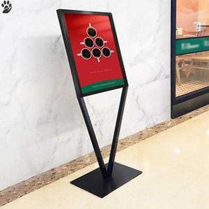 酒店大堂迎宾牌立牌立式导向指引指示牌金边不锈钢水牌展示架