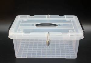适用于包邮手提收纳箱带锁塑料箱透明锁箱宿舍整理箱加厚安全储物