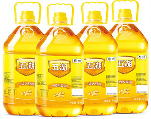 五湖  一级大豆油5L*4瓶 食用油 一箱四桶装 中粮出品