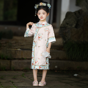 2024新款儿童清朝古装格格服女童旗袍汉服中国风套装新中式夏季款