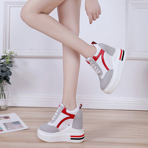 2023秋季新款厚底小白鞋超高跟12厘米松糕底女鞋内增高韩版休闲鞋