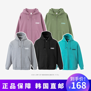 韩国潮牌chancechance字母新款圆领连帽拉链卫衣cec情侣外套上衣