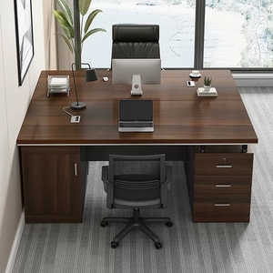 办公桌双人面对面对坐简约现代老板桌办公室工位大台面桌椅组合