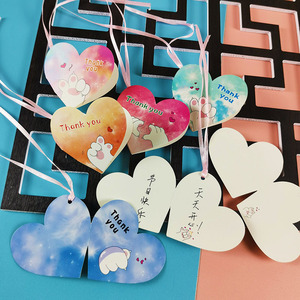 手写折叠猫爪爱心形书签教师节感恩感谢师恩留言条手绘卡通手工礼品