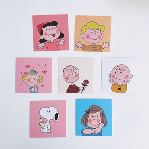 ins风可爱史努比查理头像小卡片手帐家居装饰贴画 墙面摆拍道具
