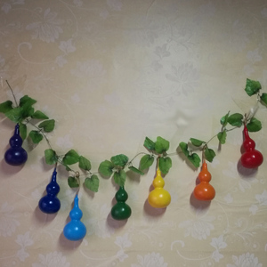 七彩葫芦天然彩绘道具招财创意饰品儿童孩子礼物玩具挂件