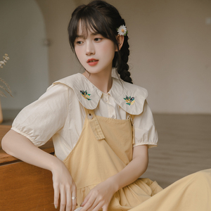 学生夏季文艺奶fufu小清新连衣裙初恋系别致奶甜在逃公主背带裙