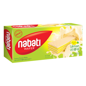 印尼进口丽芝士nabati纳宝帝柠檬味威化夹心饼干145g盒装休闲零食