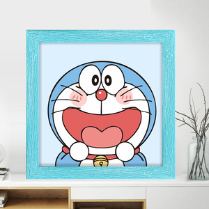 叮当猫diy数字油画儿童卡通动漫画画手工填色填充油彩画哆啦a梦