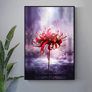 彼岸花曼珠沙华植物花卉diy数字油画 手工手绘填充涂色丙烯油彩画