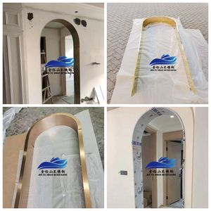 不锈钢半圆弧形门套拉弯拱形圆弧包边金属垭口装饰线条圆角收边条