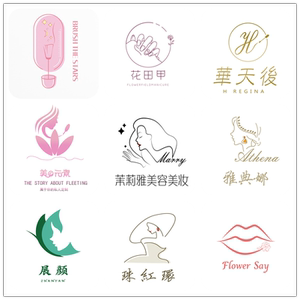 美容院门头字体标志logo设计养生会所美业护肤化妆品品牌图标设计