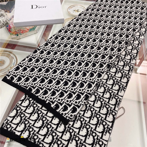 dior/迪奥新款老花针织双面提花围巾 男女情侣款字母围脖披肩长巾
