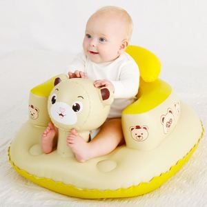 宝宝坐着防摔夏天座椅学坐椅婴儿充气靠坐小沙发洗澡椅训练椅便.