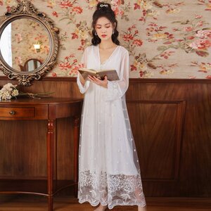 古风睡衣女2021年汉服睡袍古装新款古代晨袍性感睡裙中国风家居服