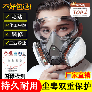 防毒面具全面罩防毒面罩放毒喷漆专用生化滤毒盒防尘口罩工业粉尘