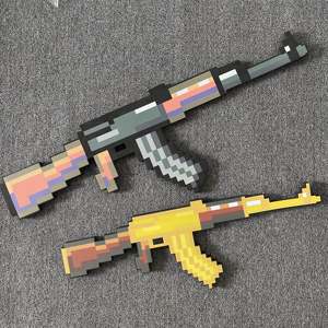 我的世界游戏minecraft钻石泡沫武器冲锋枪男孩玩具模型工具