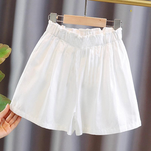 女童裙裤白色夏季2024新款时尚中大童装热裤薄款儿童外穿短裤夏天