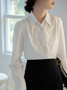 法式白衬衫女春季新款高级感时尚气质OL通勤职业轻熟风长袖上衣