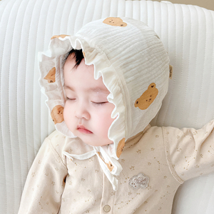 婴儿帽子春秋季新生宝宝护耳包头胎帽婴幼儿可爱超萌小月龄套头帽