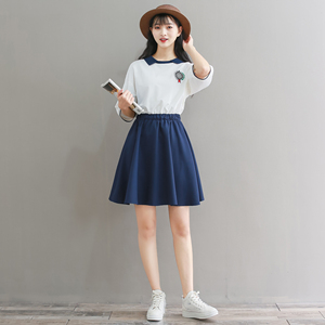 少女春秋装新款15岁小清新12连衣裙初中高中学生13韩版16中长裙子
