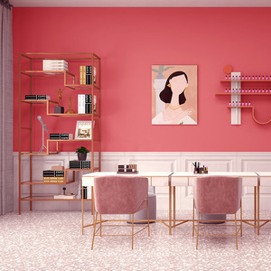 网红背景粉色墙布女孩房卧室温馨纯色墙纸轻奢简约公主房背景壁布