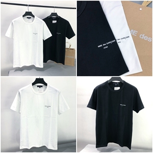 日系hchcdg高街自主cdg字母印花小标homme圆领短袖t恤休闲情侣