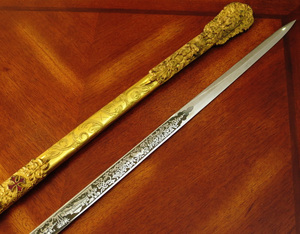 香吧-美国19世纪黄镀金圣殿骑士佩剑古董西洋剑西洋古董收藏品铜