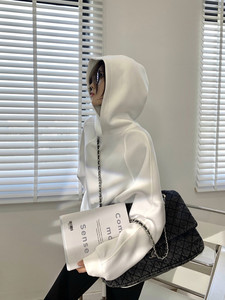 XPANDA 卫衣女2021新款空气层轮廓气质简约韩版宽松休闲套头上衣