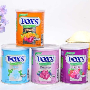 印尼雀巢foxs霍士透明水晶混合水果味果汁儿童休闲零食罐装硬糖