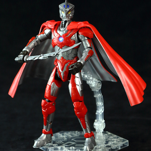 乐高机动奥特曼手办 艾斯初代赛文 拼装披风战甲装甲机甲可动人偶