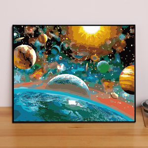 星球星空 数字油画diy填充画客厅卧室手工涂色画动物油彩画装饰画