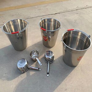 铁桶铁皮桶圆桶大号大容量304食品级不锈钢桶特厚加厚手提式带盖