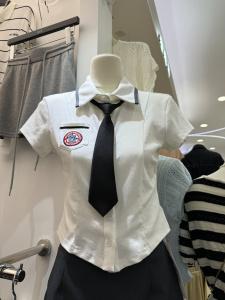 ACS 2024夏季新款POLO领衬衫学院风衬衫衬衫撞色手写的从前设计感