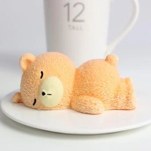 网红3d趴趴熊小熊硅胶慕斯模具睡熊布丁冰激淋卡通烘焙蛋糕模具