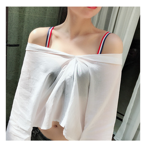 学院风三拼色文胸带露肩肩带可外露一字领透明隐形内衣带大胸肩带