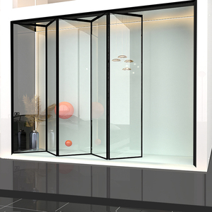 极窄边框玻璃折叠门铝合金阳光房吊轨无下轨道阳台户外玻璃门厨房