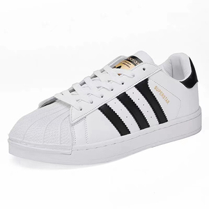 官网正品阿迪达斯男鞋镭射经典款三叶草金标贝壳头女鞋小白鞋板鞋
