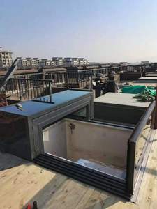 楼梯口平移天窗 l型立体电动折叠阳光房平屋顶门窗盖轨道推拉防水