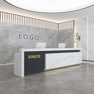 定制现代中式公司前台接待台酒店售楼部大厅迎宾吧台桌柜台收银台
