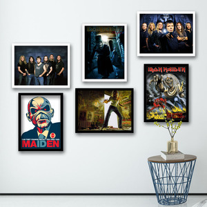 iron maiden铁娘子摇滚乐队海报 网红潮店网咖有框照片墙装饰挂画