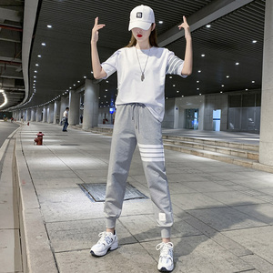 运动服套装女夏季休闲时尚洋气2022年新款网红炸街跑步两件套evak