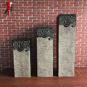 22新品2022新款石雕祥云柱禅意客厅摆件新中式拴马桩做旧装饰抖音