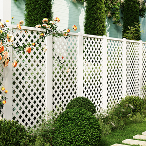 防腐木栅栏白色实木户外庭院篱笆围墙加高隔断户外花架花园围护栏