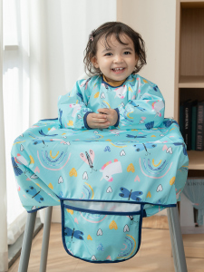 宝宝吃饭围兜一体式餐椅罩衣婴儿防水围裙小孩自主进食辅食饭兜