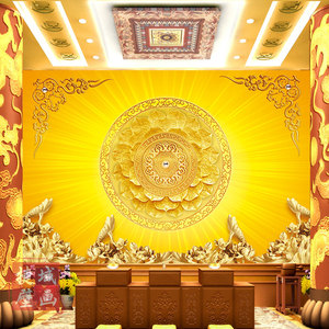 仙道佛字壁画佛家道家背景墙壁纸佛堂佛像背景墙纸寺庙仙堂定制