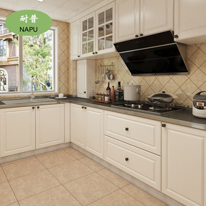 欧式整体厨房橱柜定制不锈钢台面简易灶台柜子吸塑门组装装修定做